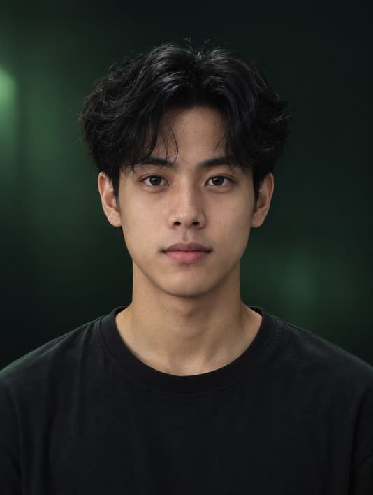 Contoh wajah pria Gen Z saat proses face scan